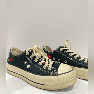 Converse Platform with Embroidered Flowers